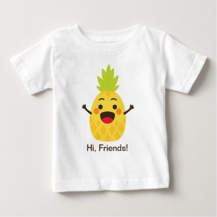 T-shirt Pour Bébé Salut, amis ! Illustration d'ananas
