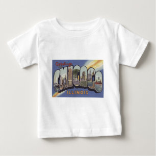 T-shirt Pour Bébé Salutations de Chicago Grande Lettre thème vintage