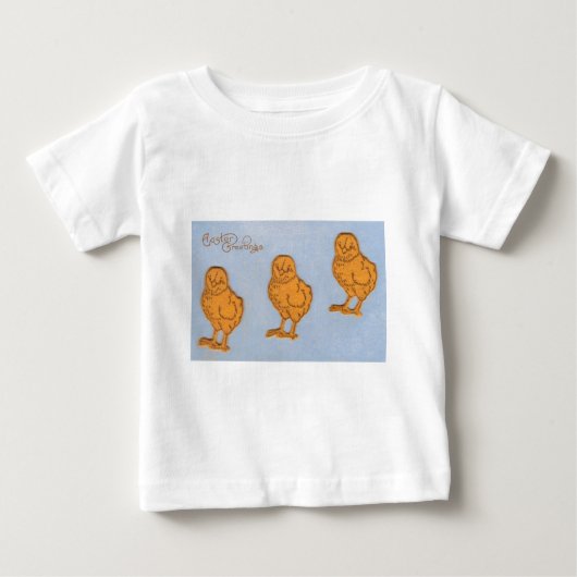 T-shirt Pour Bébé Salutations de Pâques Chicks Bleu (Devant)