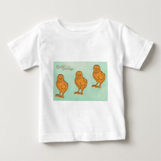 T-shirt Pour Bébé Salutations de Pâques Chicks Vert (Devant)