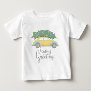 T-shirt Pour Bébé Salutations de saison Voiture & Arbre