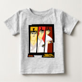T-shirt Pour Bébé Samurai Jack Caractère Tri-Panel Futuristic Frame (Devant)