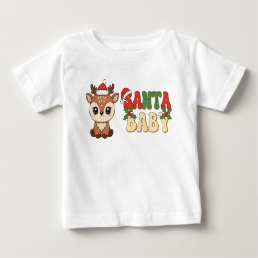 T-shirt Pour Bébé Santa Baby Reindeer (Devant)