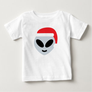 T-shirt Pour Bébé santa claus alien emoji
