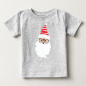T-shirt Pour Bébé Santa Claus, Lunettes, Hipster Père Noël, Noël (Devant)