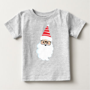 T-shirt Pour Bébé Santa Claus, Lunettes, Hipster Père Noël, Noël