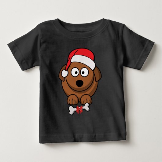 T-shirt Pour Bébé Santa Dog (Devant)
