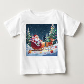 T-shirt Pour Bébé Santa Sleigh Ride Christmas Adventure (Devant)