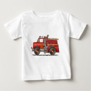 T-shirt Pour Bébé Sapeur-pompier de camion de pompiers de délivranc