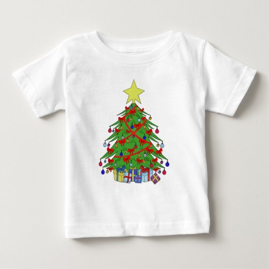 T-shirt Pour Bébé Sapin de Noël (Devant)