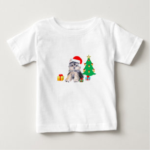T-shirt Pour Bébé Sapin de Noël, adorable chiot Yorkshire & cadeaux