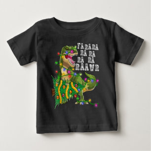T-shirt Pour Bébé Sapin de Noël dinosaure Rex Hommes Garçons Enfants