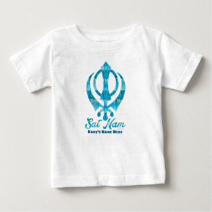 T-shirt Pour Bébé Sat Nam Khanda Personnalisé Blanc