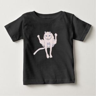 T-shirt Pour Bébé Saut acrobatique blanc athlète chat