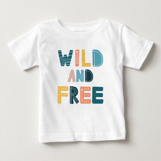 T-shirt Pour Bébé Sauvage et libre (Devant)