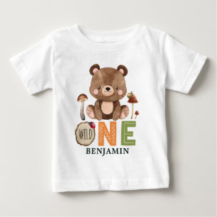 T-shirt Pour Bébé SAUVAGE PERSONNALISÉ UN Woodland premier annivers