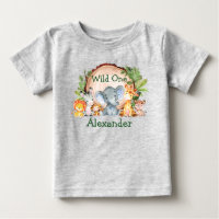 Sauvage Un 1er anniversaire Safari Animaux Gris