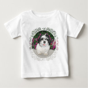 T-shirt Pour Bébé Sauvetage de chiot Shih Tzu noir et blanc