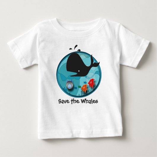 T-shirt Pour Bébé Sauvez les baleines (Devant)