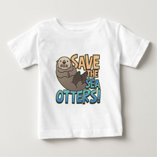 T-shirt Pour Bébé Sauvez les loutres de mer (Devant)