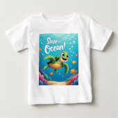 T-shirt Pour Bébé Sauvez L'Océan (Devant)