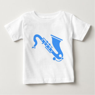 T-shirt Pour Bébé Saxophone - Bleu bébé