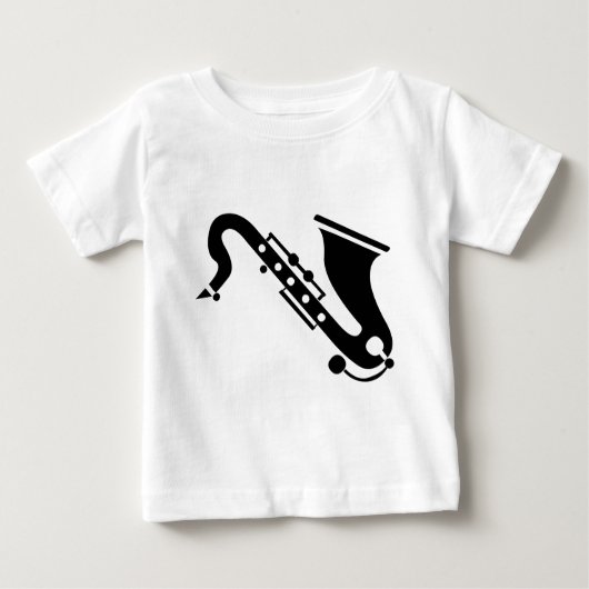 T-shirt Pour Bébé Saxophone - Noir (Devant)