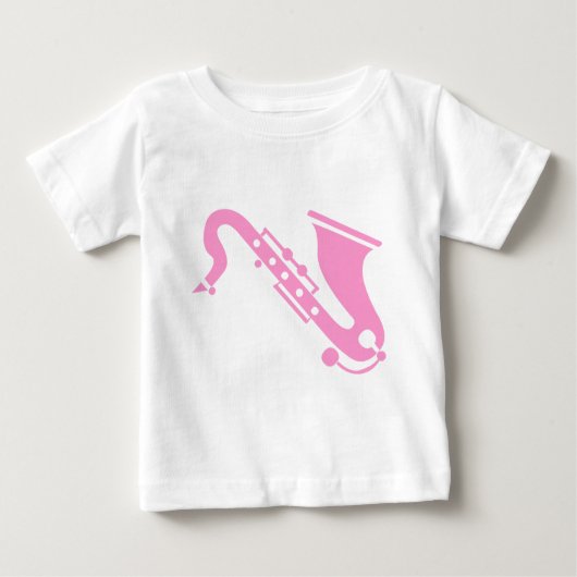 T-shirt Pour Bébé Saxophone - rose (Devant)