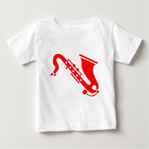 T-shirt Pour Bébé Saxophone - Rouge