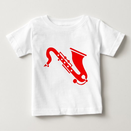 T-shirt Pour Bébé Saxophone - Rouge (Devant)