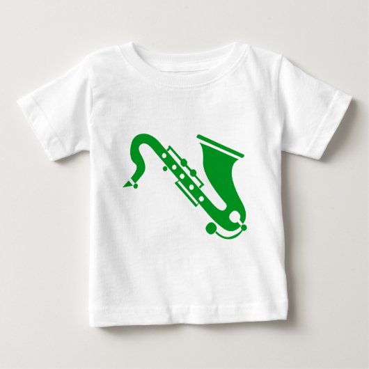 T-shirt Pour Bébé Saxophone - Vert herbe (Devant)