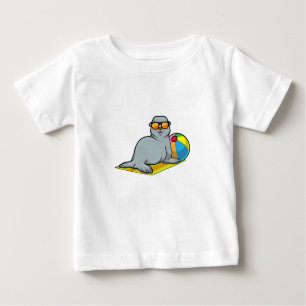 T-shirt Pour Bébé Sceau à Sunbathing avec Water polo