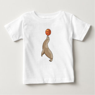 T-shirt Pour Bébé Sceau avec basket-ball