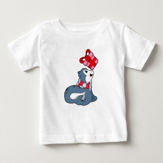 T-shirt Pour Bébé Sceau avec cadeau (Devant)