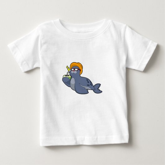 T-shirt Pour Bébé Sceau avec noix de coco (Devant)