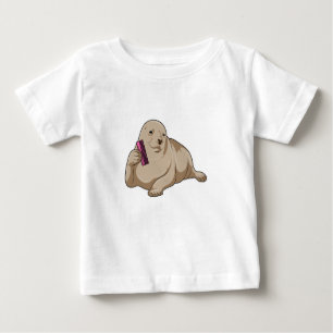T-shirt Pour Bébé Sceau comme coiffeur avec peigne