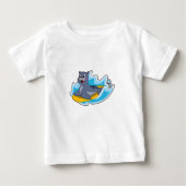 T-shirt Pour Bébé Sceau comme surfeur avec Surfboard (Devant)