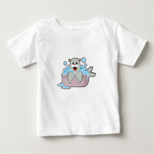 T-shirt Pour Bébé Sceau dans la baignoire