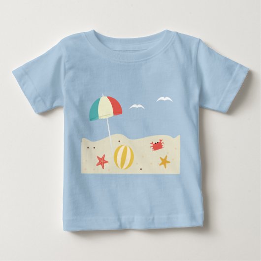 T-shirt Pour Bébé Scène Plage (Devant)