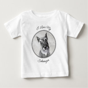 T-shirt Pour Bébé Schnauzer (géant) - Joli art original pour chien