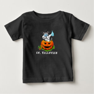 T-shirt Pour Bébé Schnauzer Miniature Ew Laver Citrouille Halloween