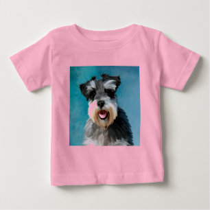 T-shirt Pour Bébé Schnauzer Miniature peinture couleur de l'eau