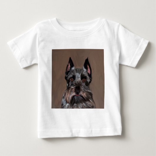 T-shirt Pour Bébé Schnauzer Miniature peinture couleur de l'eau (Devant)