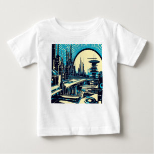T-shirt Pour Bébé Sciage urbain futuriste SF 3