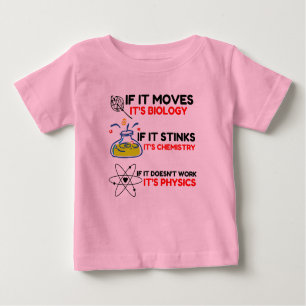 T-SHIRT POUR BÉBÉ SCIENCE BIOLOGY CHIMIISTRY PHYSICS