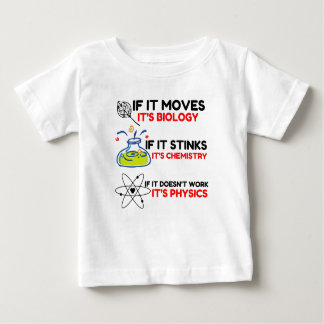 T-SHIRT POUR BÉBÉ SCIENCE BIOLOGY CHIMIISTRY PHYSICS