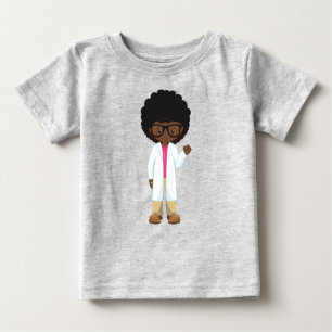 T-shirt Pour Bébé Science Girl, African American Girl, Scientist