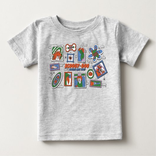 T-shirt Pour Bébé Scooby-Doo Wall of Halloween Picture Frames (Devant)
