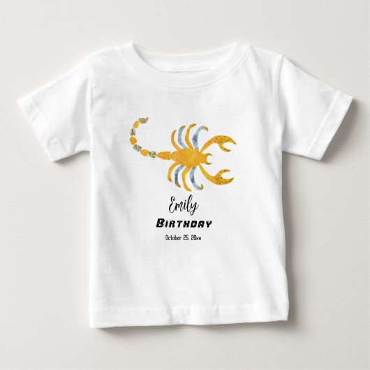 T-shirt Pour Bébé Scorpio Anniversaire Invité d'honneur (Devant)