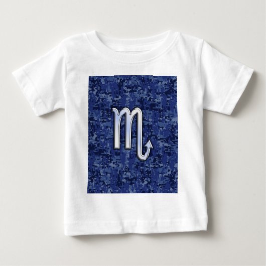 T-shirt Pour Bébé Scorpio Zodiac Symbole de Navy Blue Camo (Devant)